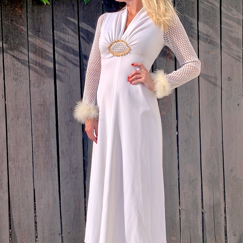Vintage Dreamy White Dress/Wedding/Boho/Bridal Sm